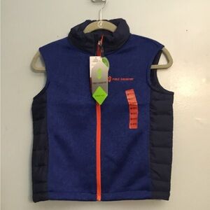 Free Country Blue and Black Vest with Orange Zipper